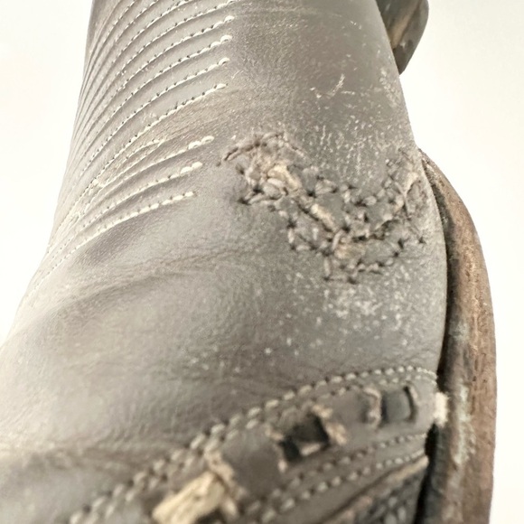 Vtg Tony Lama Two-Tone Cowboy Boots Mens 11B grey Lizard Wingtip GOLD LABEL